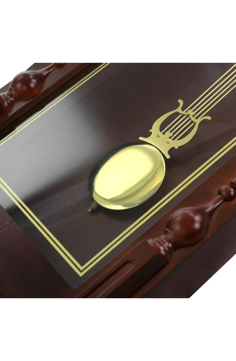 Bedford Clock Collection Grand Chiming Pendulum Wall Clock, Alternate, color, Mahogany