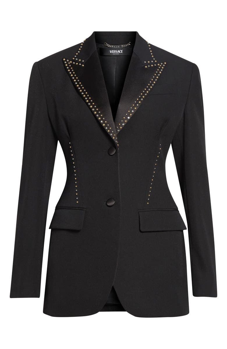 Versace Wool Grain de Poudre Jacket, Main, color, Black