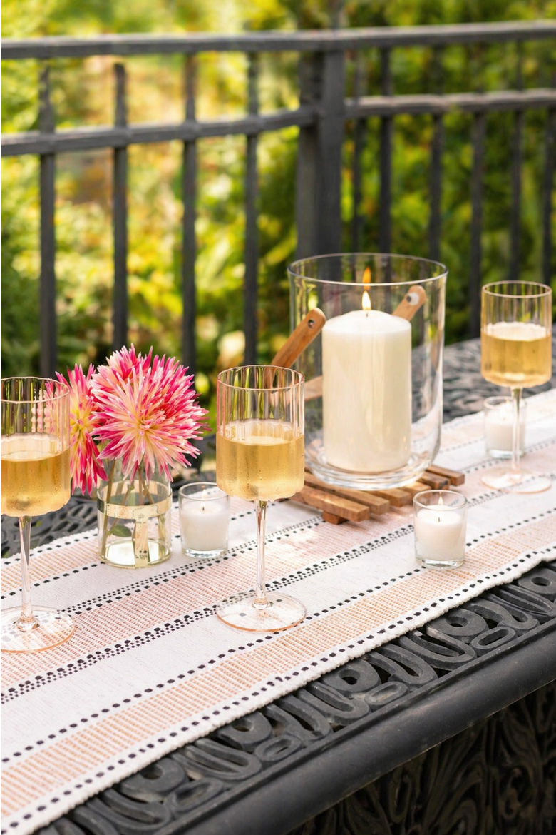Scalloped Rim Fluted Wine Glass, Set of 4, 12oz, Amber, Alternate, color, Amber