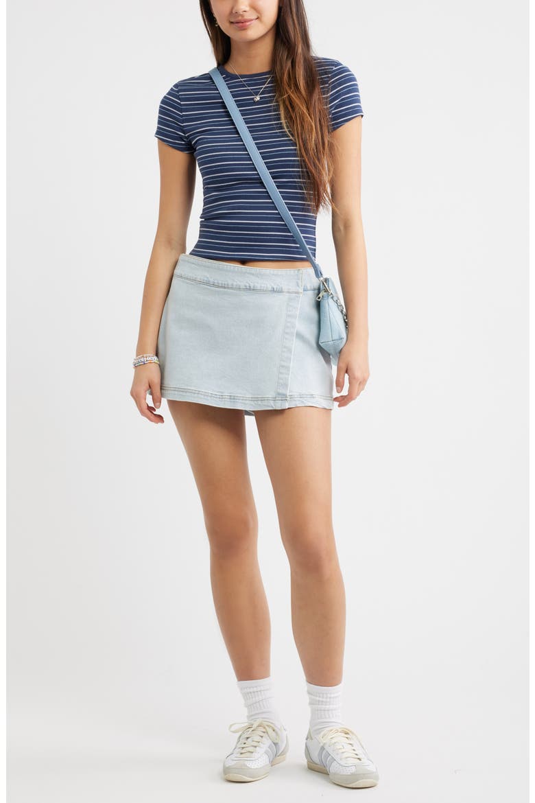 Stretch Cotton Blend Baby Tee, Alternate, color, NAVY BLUE LARISSA STRIPE