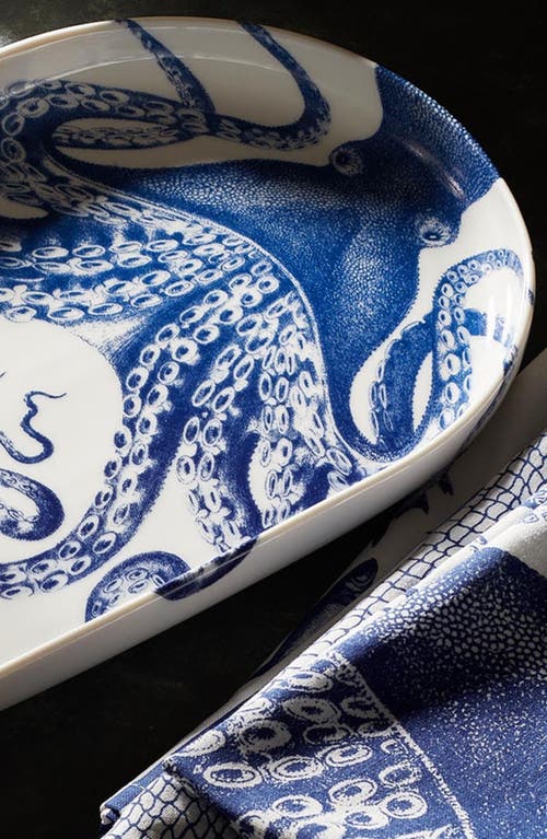 Caskata Lucy Large Coupe Oval Platter In Blue