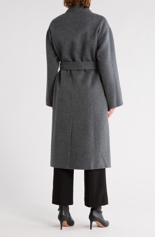 Theory Wool Blend Robe Coat In Gray