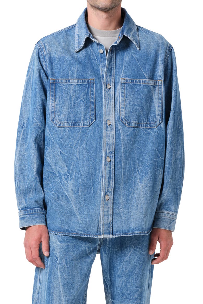 Craven Denim Button-Up Shirt, Main, color, TWIST MEDIUM INDIGO C