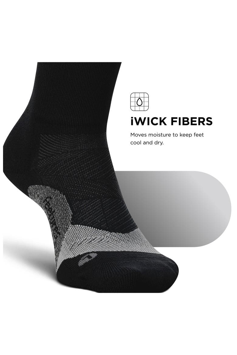 Elite Light Cushion Mini Crew Sock  Sport Sock with Targeted Compression, Alternate, color, Black
