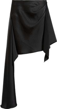 AllSaints Sami Pleated Draped Asymmetric Skirt