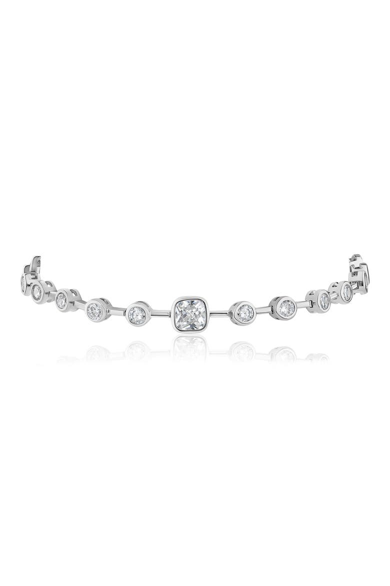 Bezel Set Cubic Zirconia Tennis Bracelet, Alternate, color, SILVER