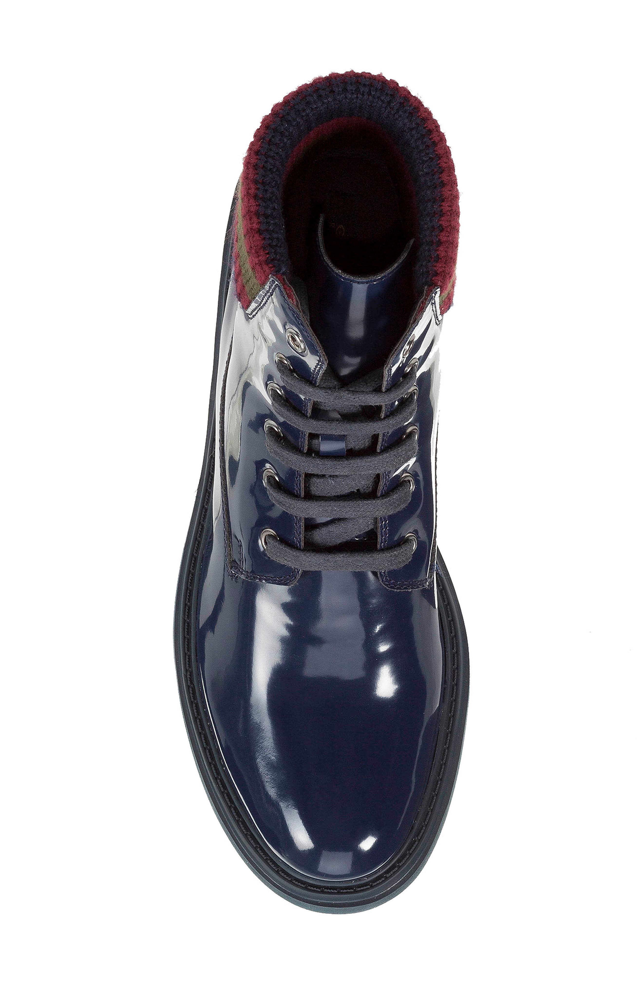 Asheely Bootie, Alternate, color, BLUE FAUX LEATHER