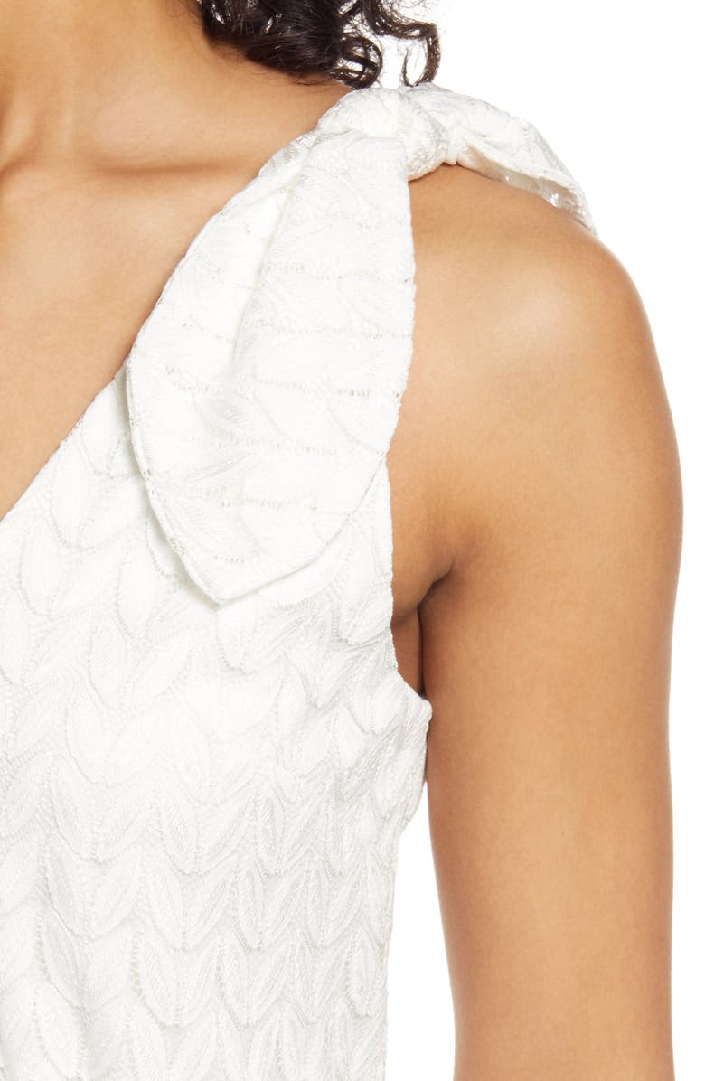 Donna Ricco Bow Shoulder Belted Lace Dress | Nordstrom