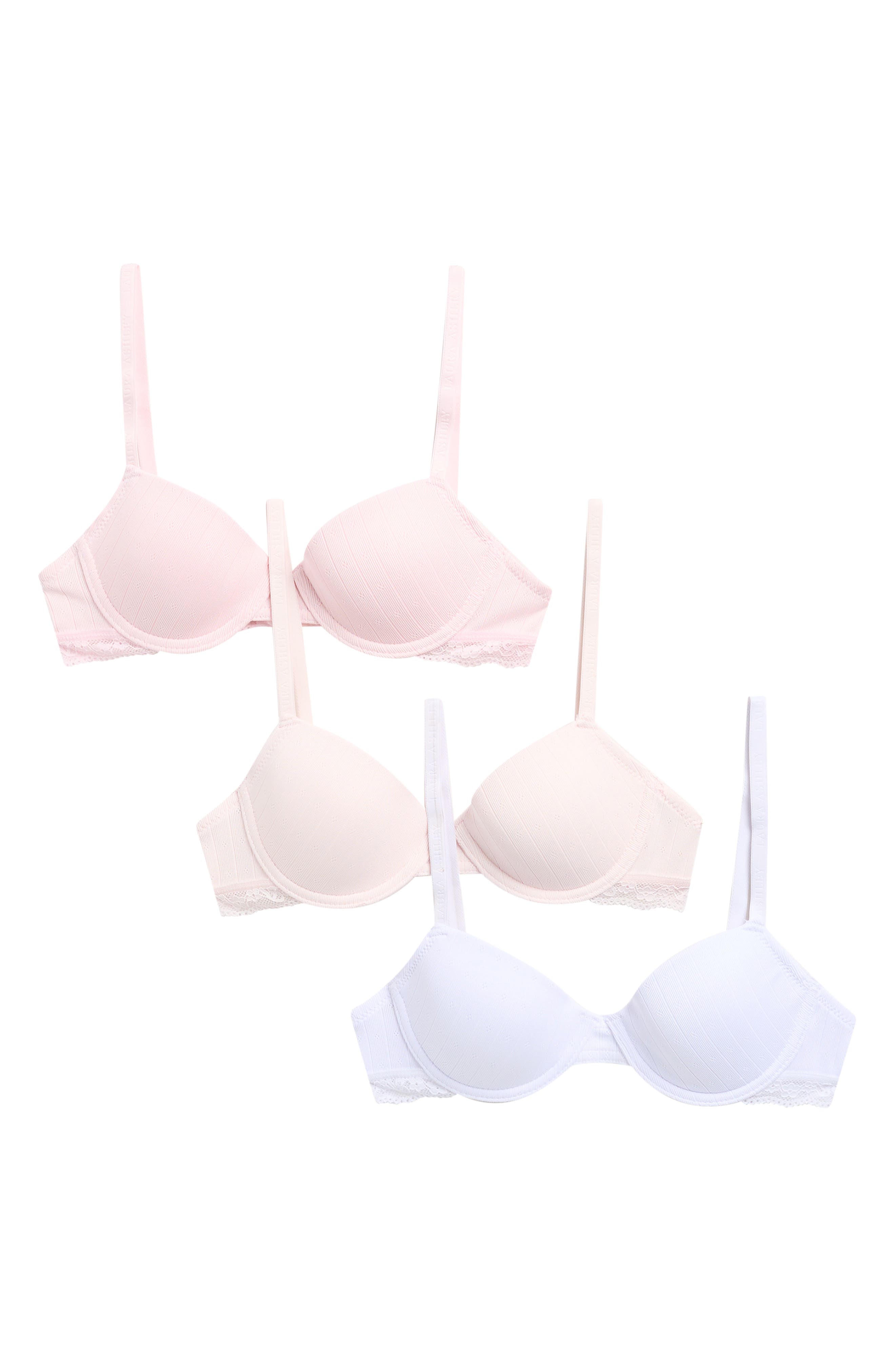 Laura Ashley Kids' Assorted 3-Pack Molded Bras