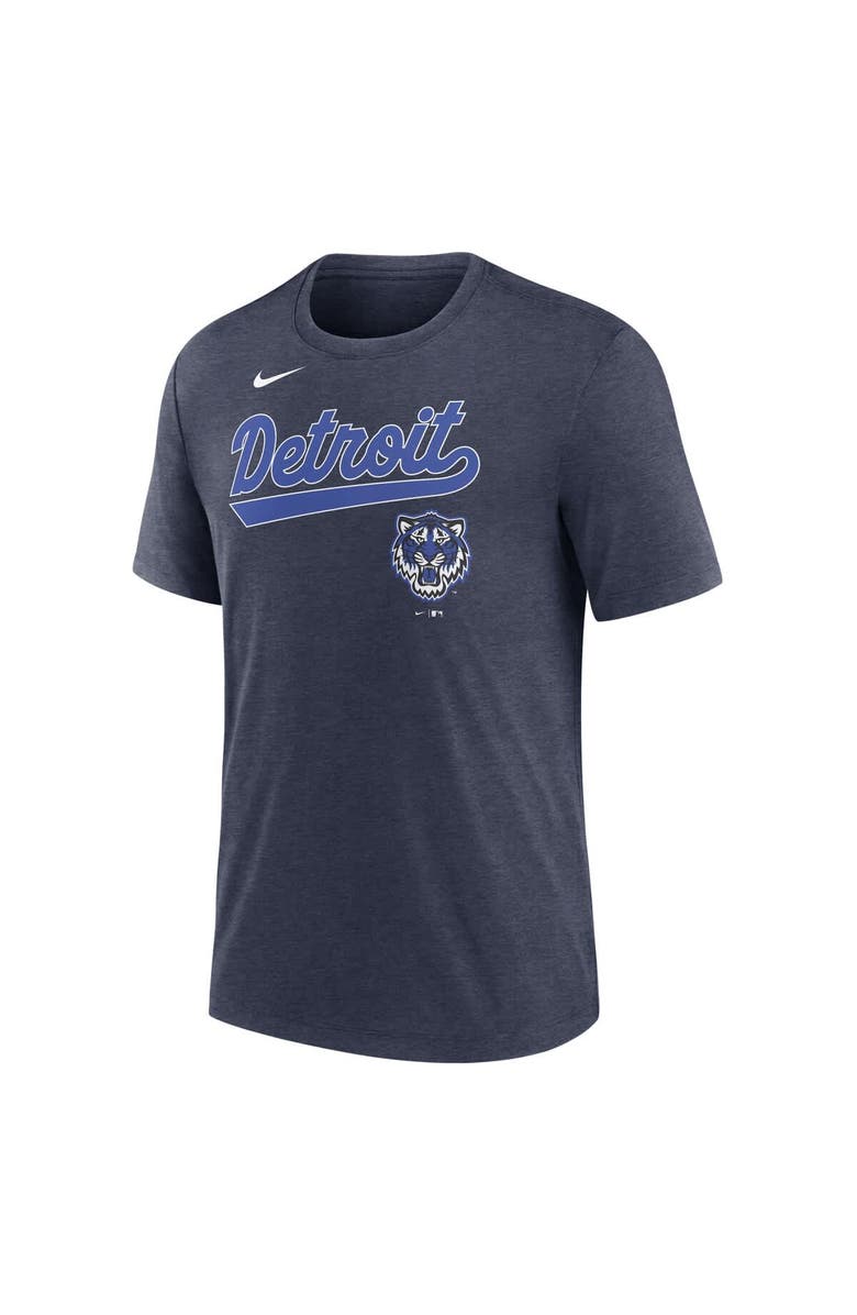 Nike Men's Nike Heather Navy Detroit Tigers City Connect Script Tri-Blend T-Shirt, Alternate, color, Heather Navy