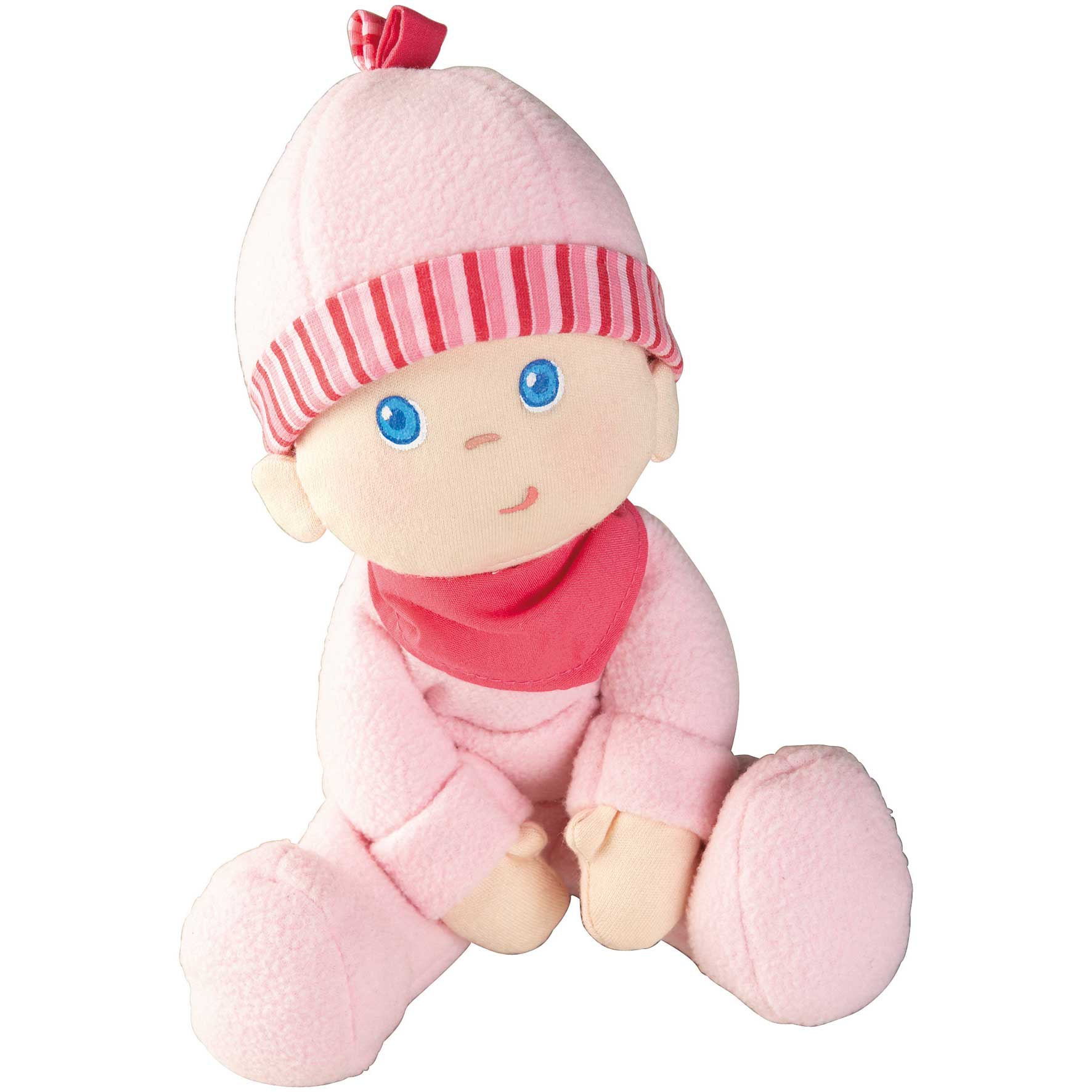 HABA Doll Snug Up Luisa 8" My First Baby Doll, Machine Washable & Safe for Birth & Up, Newborn Toys for Baby Shower Gifts in Pink Multi 