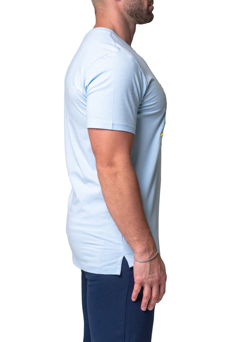 Lion Face Embroidered T-Shirt, Alternate, color, BLUE