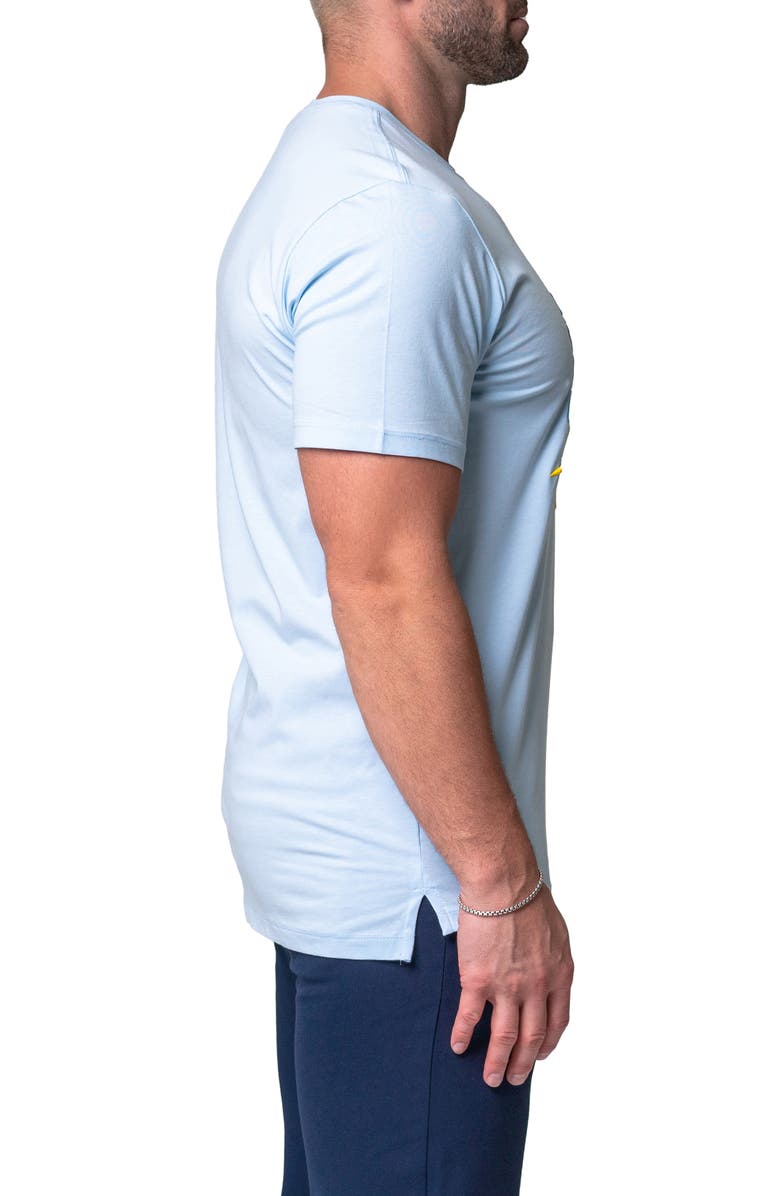 Maceoo Lion Face Embroidered T-Shirt, Alternate, color, Blue