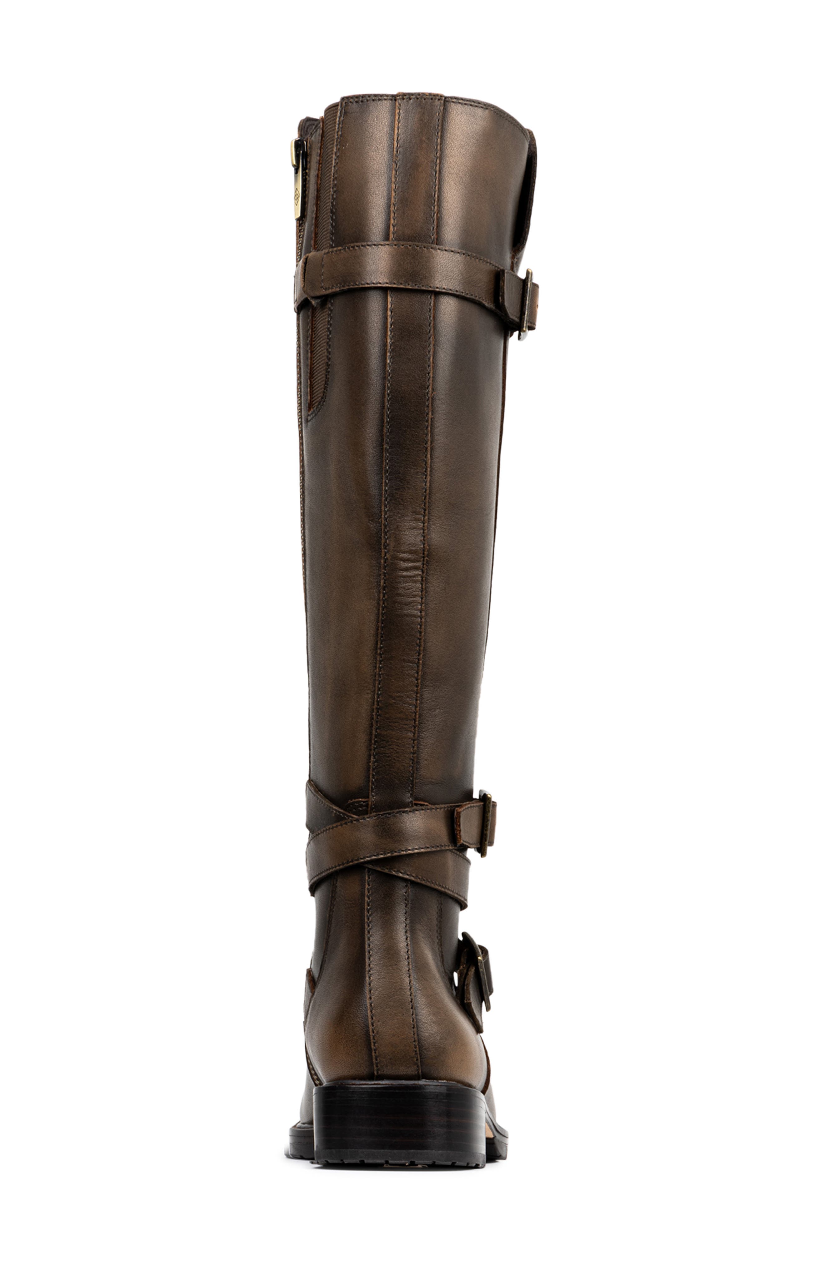 Donald Pliner Carlota Knee High Moto Boot, Alternate, color, Dark Brown