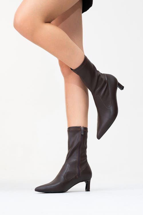Prologue Shoes Lewin Pointed Toe Stiletto Boot In Brown