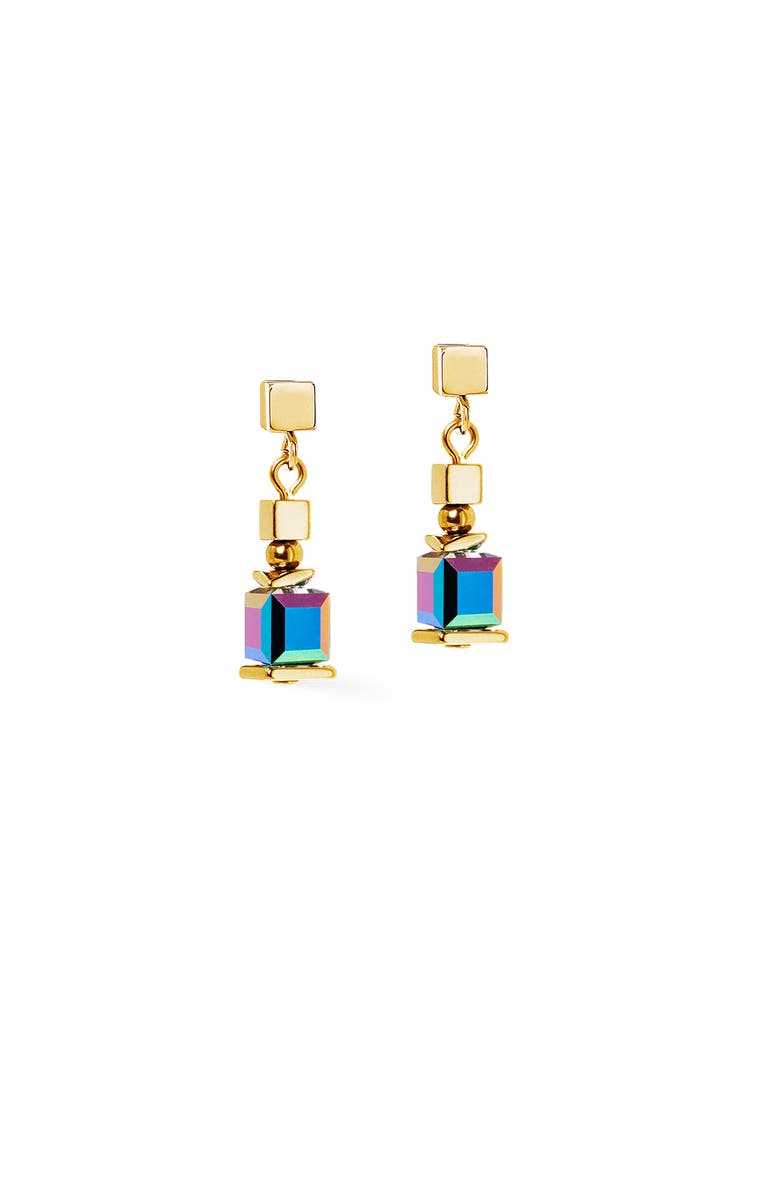 COEUR DE LION Sparkling Cubes Fusion Chain Gold Earrings, Main, color, Multicolor