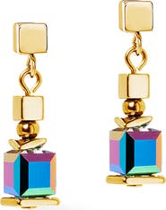 COEUR DE LION Sparkling Cubes Fusion Chain Gold Earrings