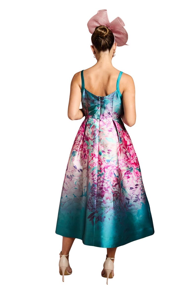 Coast Strappy Bow Detail Twill Midi Dress, Alternate, color, Teal