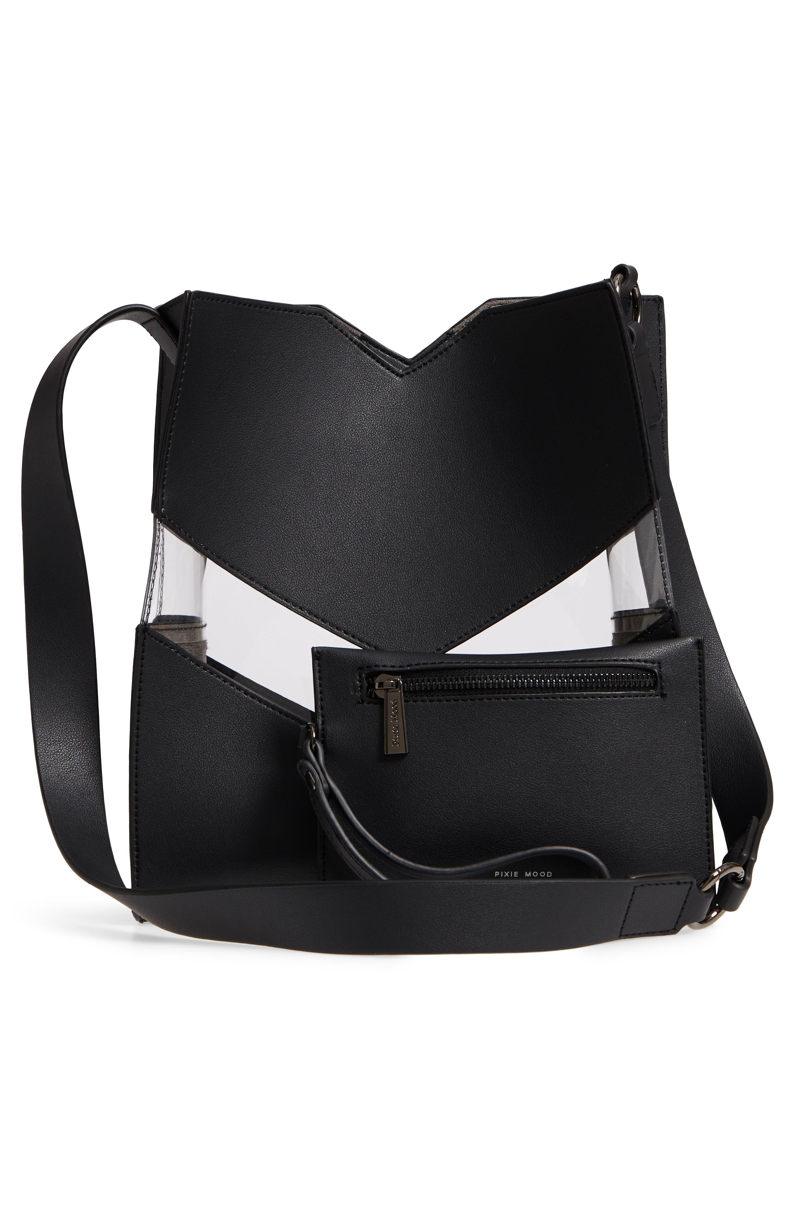 Emily Faux Leather Shoulder Bag, Alternate, color, BLACK