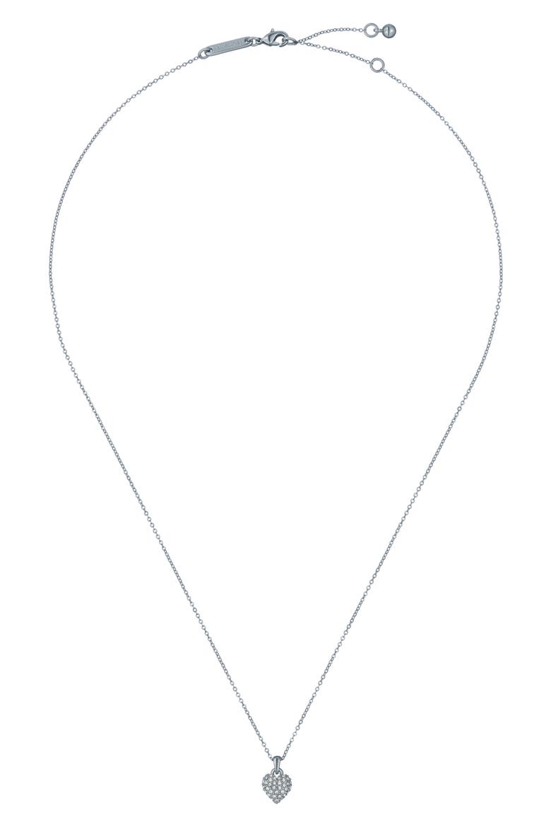 Adorina Crystal Sweetheart Pendant Necklace, Alternate, color, SILVER TONE/ CLEAR CRYSTAL
