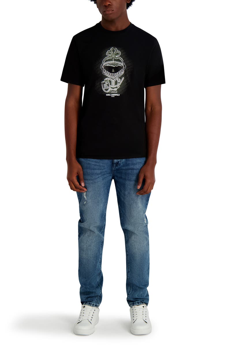 KARL LAGERFELD PARIS Digital Armor Karl Cotton Graphic T-Shirt, Alternate, color, Black