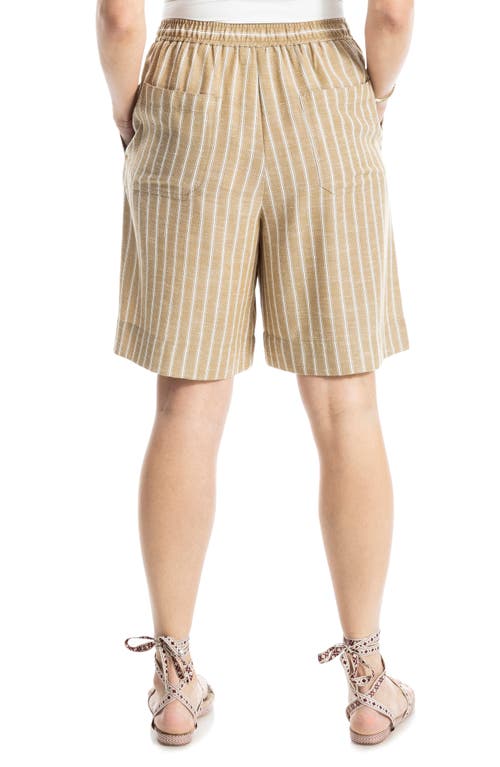 Max Studio Pinstripe Shorts In Neutral