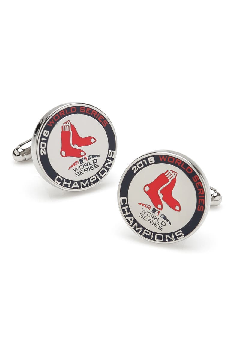 Boston Red Sox World Series Cuff Links, Main, color, SILVER