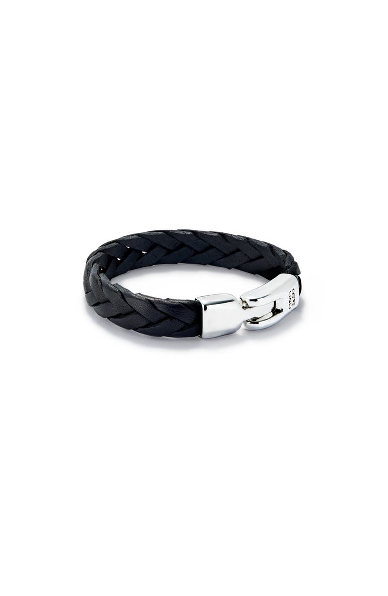 UNODE50 Braided Leather Clasp Bracelet, Alternate, color, Black
