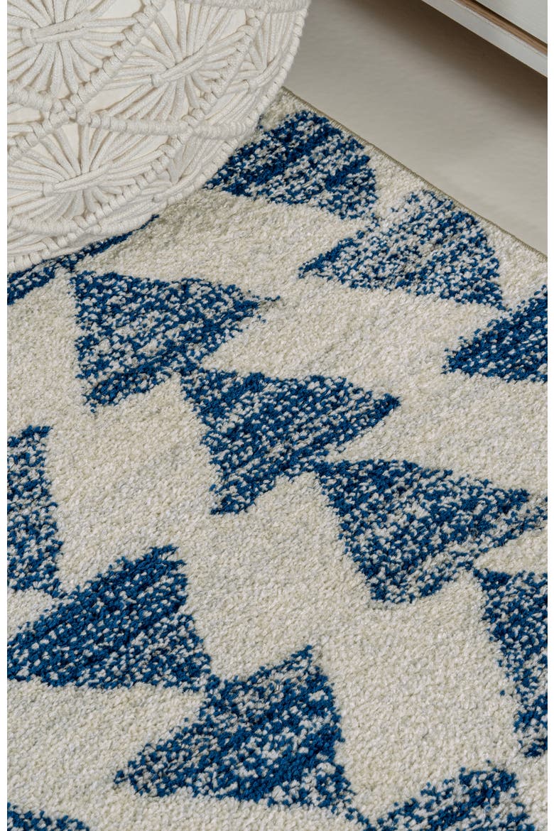 Aisha Moroccan Triangle Geometric Area Rug, Alternate, color, Cream/Navy