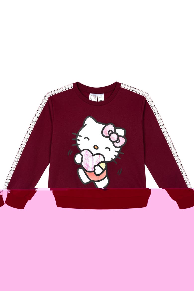 Fleece Sweatshirt and Pants Set, Alternate, color, Deep Burgundy