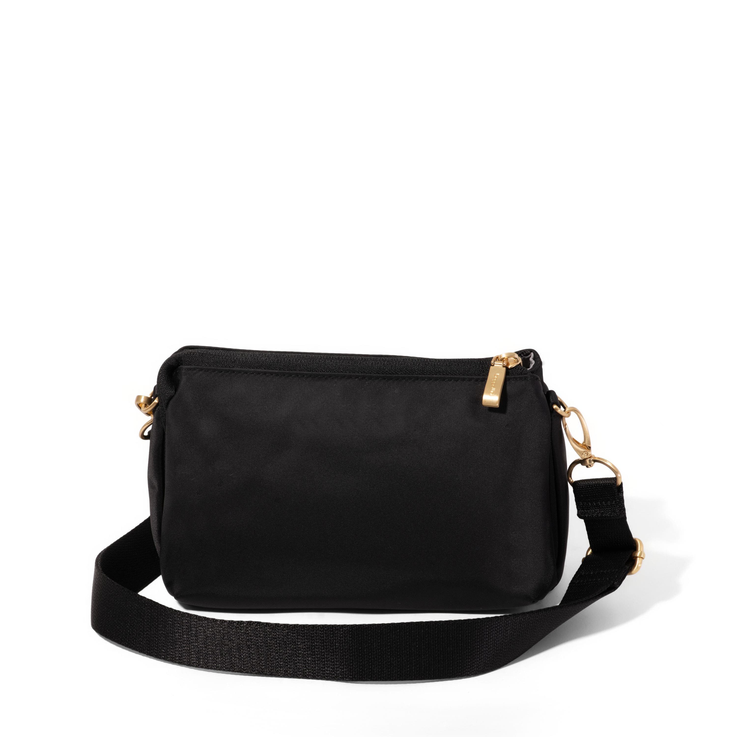 BAGGALLINI Perry Woven Crossbody, Alternate, color, Black Woven Twill