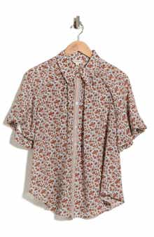 Floral Bubble Sleeve Shirt