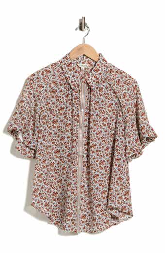 Floral Bubble Sleeve Shirt