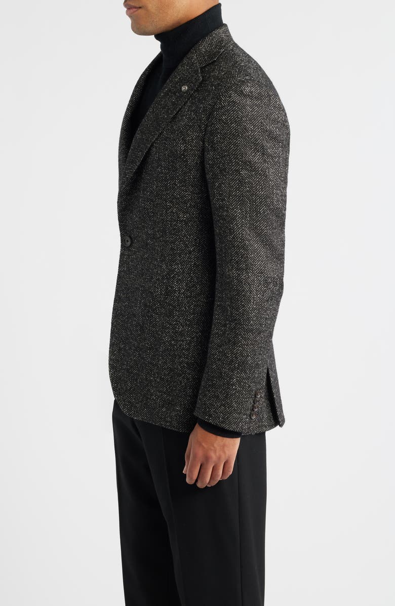 Jack Victor Myles Unconstructed Wool & Alpaca Blend Herringbone Sport Coat, Alternate, color, 