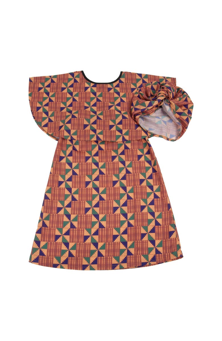 Kaplan Early Learning Company Festive Kente-Inspired Boubou Girl Garment, Main, color, Multicolor
