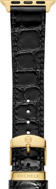 MICHELE Croc Embossed Leather 20mm Apple Watch® Watchband (Nordstrom Exclusive)