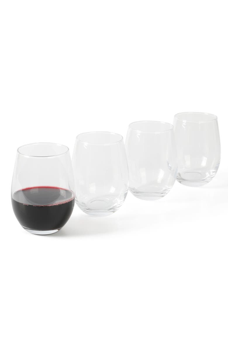 Farrow 4-Pack 18 oz Stemless Wine Glasses, Alternate, color, Multicolor