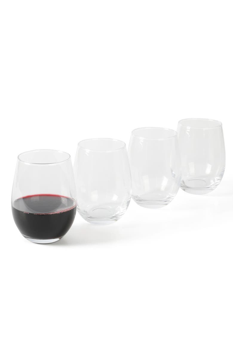 MARTHA STEWART Farrow 4-Pack 18 oz Stemless Wine Glasses, Alternate, color, Multicolor