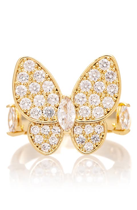 Butterfly Pavé CZ Ring