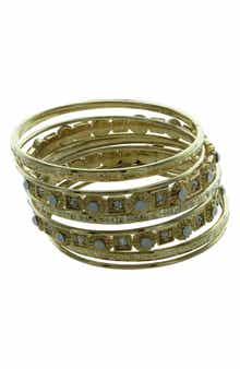 OLIVIA WELLES Touch of Jewels Bangle Bracelet Stack
