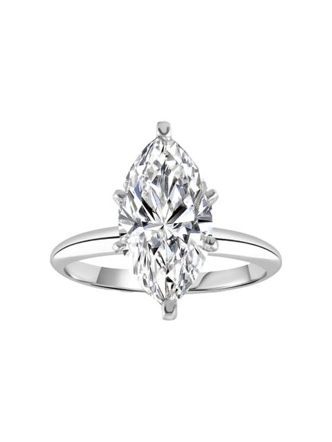 3Ct Gold Certified Lab Grown Marquise Diamond Engagement Ring