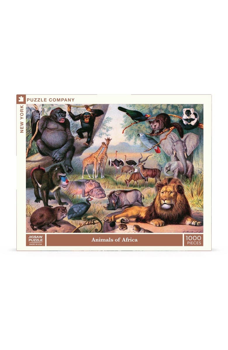 NEW YORK PUZZLE COMPANY Animals of Africa 1000 Piece Puzzle, Main, color, NO COLOR
