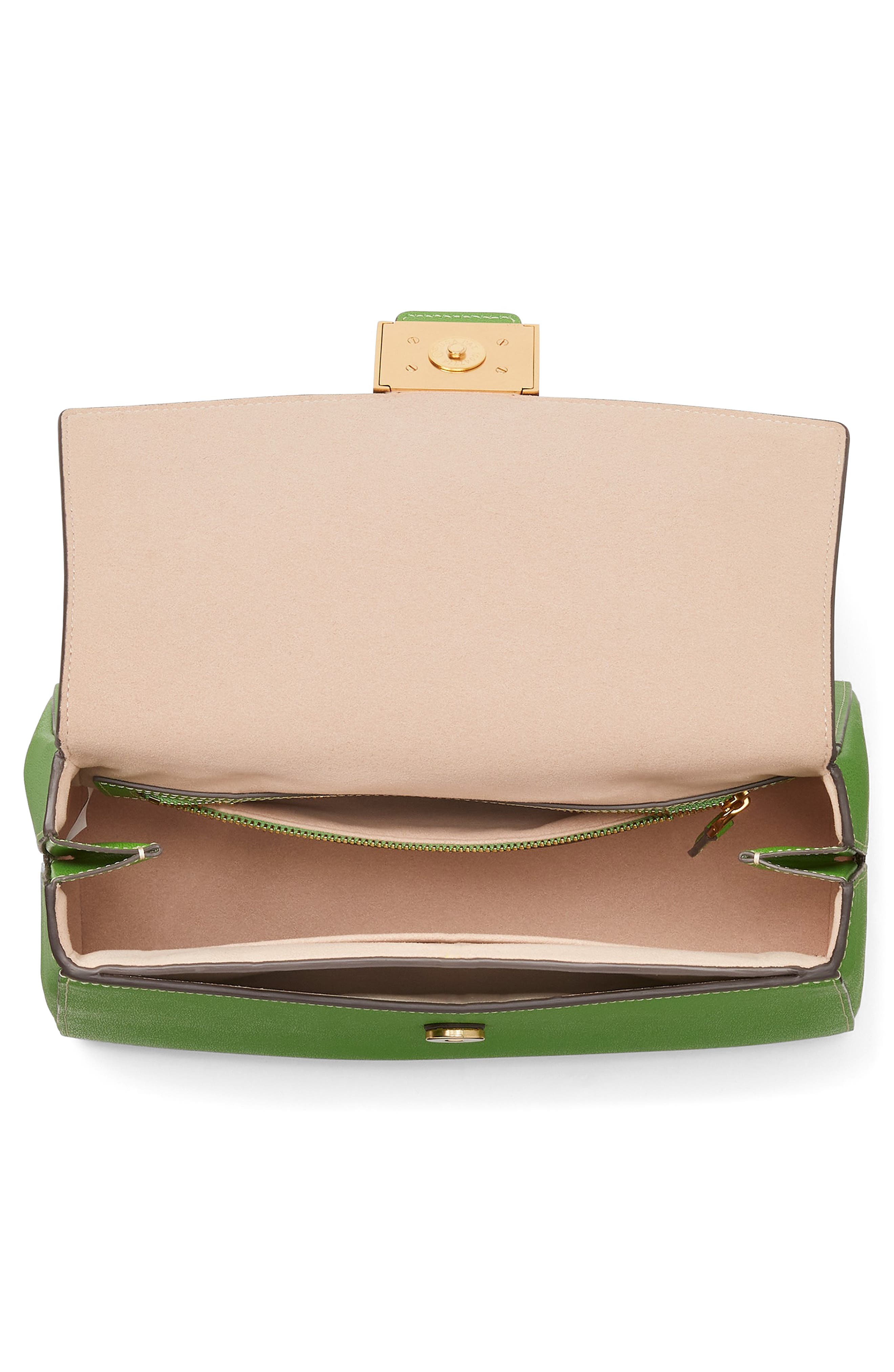 medium katy textured leather top handle bag, Alternate, color, KS GREEN