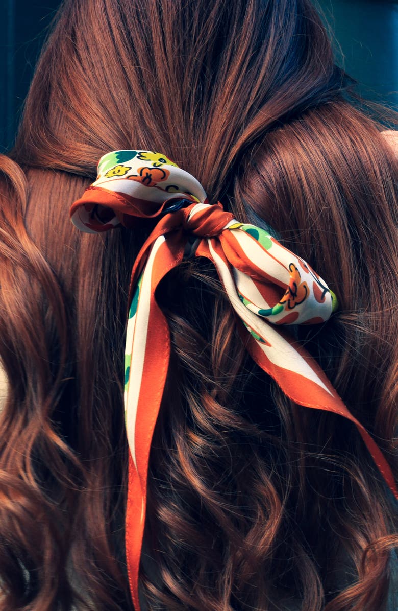 Jessie Zhao New York Silk Diamond Scarf Of Afternoon Garden, Alternate, color, Brown