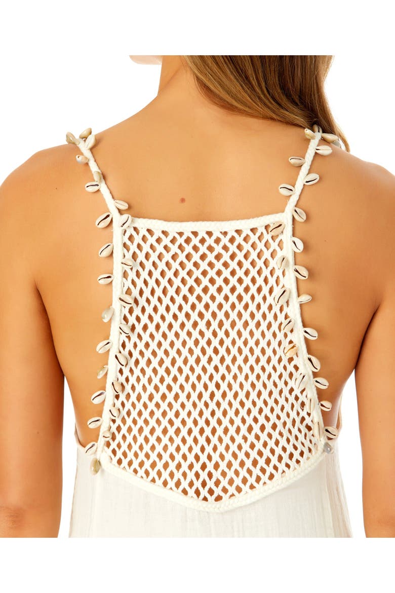Women's V Neck Braided Shell Strap Cover Up, Alternate, color, Gardenia
