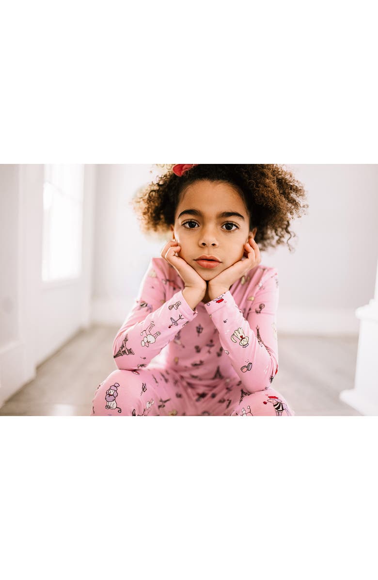 Bellabu Bear Kids' French Poodle Fitted Two-Piece Pajamas, Alternate, color, 