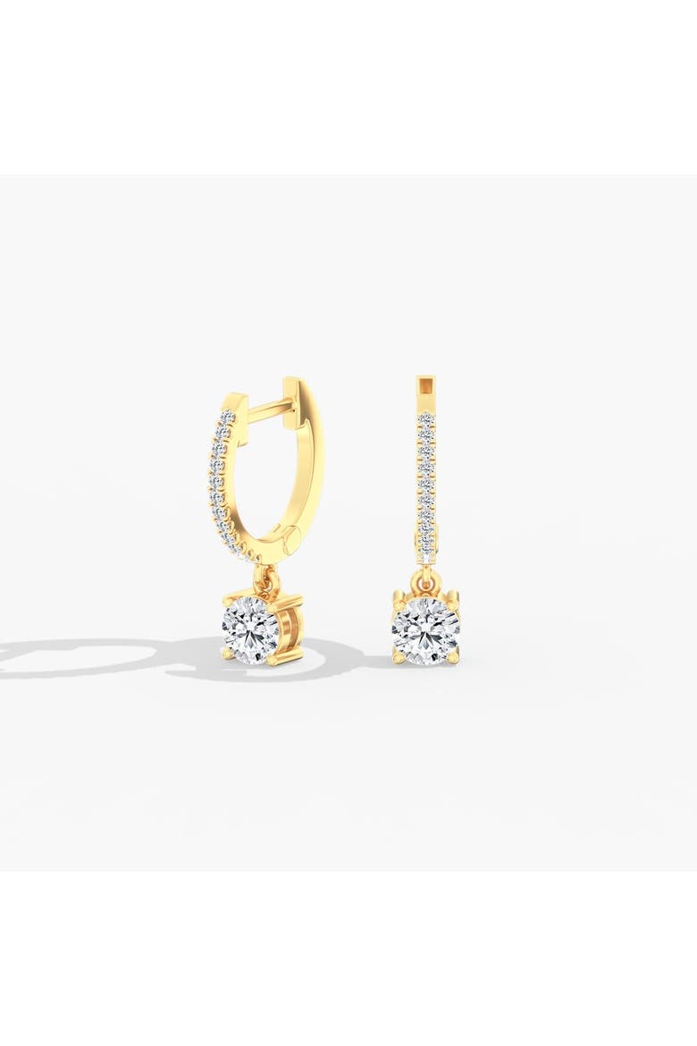 Round Droplet Hoop Lab Diamond in 14K Gold, Main, color, Yellow Gold