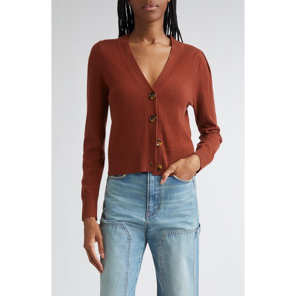 Veronica Beard Solene Cashmere Cardigan In Brown