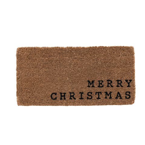 Holiday Coir "Merry Christmas" Doormat, Natural and Black
