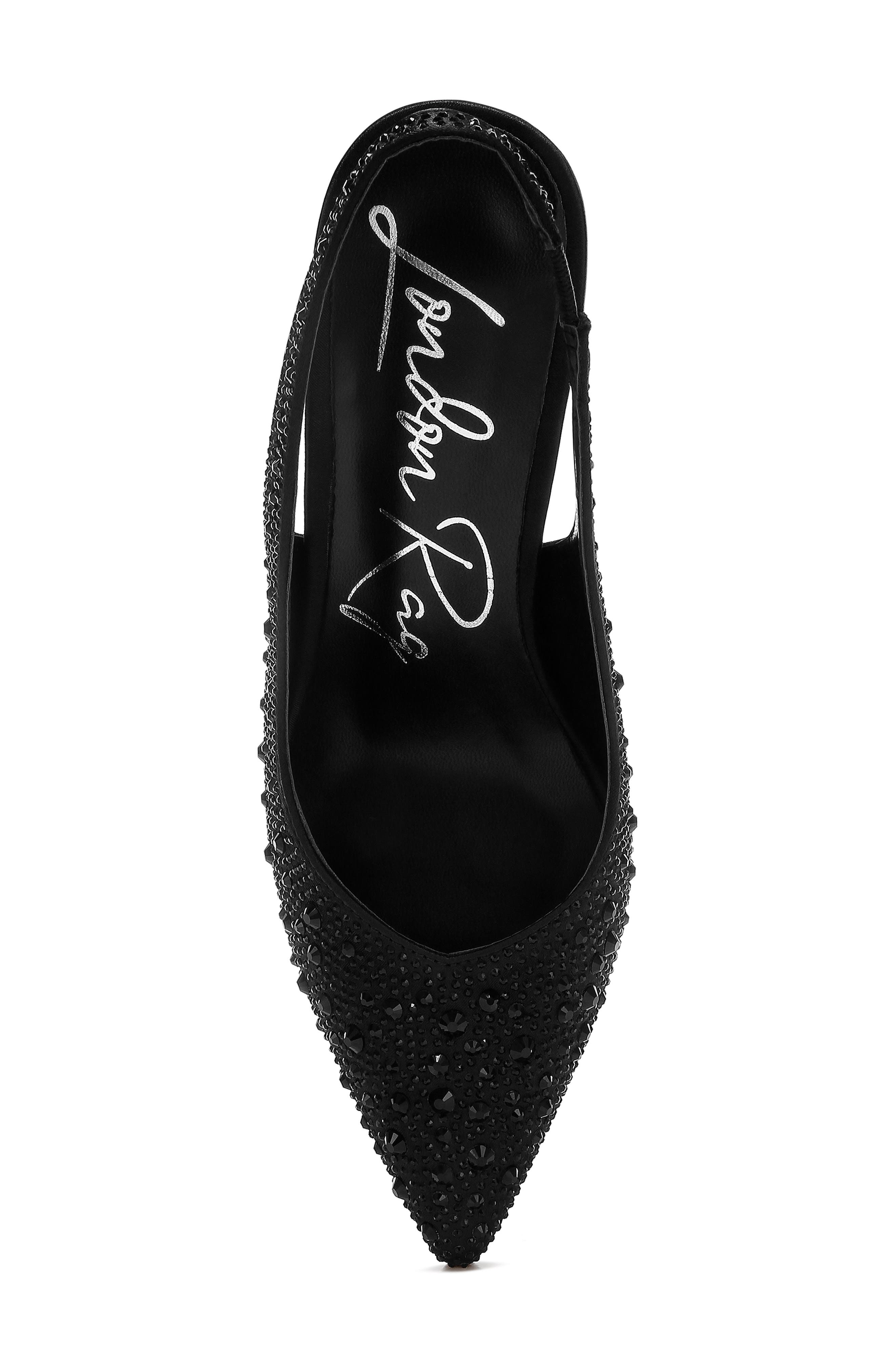 LONDON RAG Ararki Crystal Slingback Pump, Alternate, color, Black
